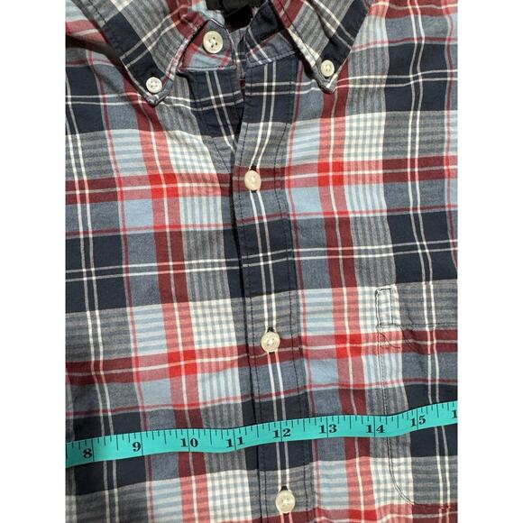 J. Crew buttoned shirt, Oxford style, Size Large, Short Sleeved, Patriotic - Picture 6 of 8